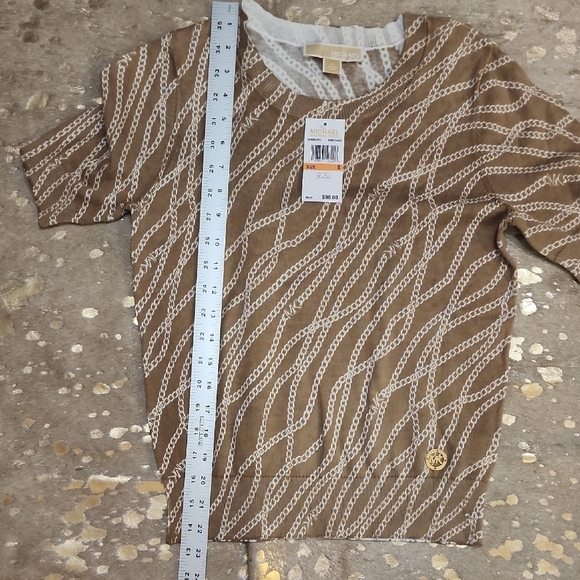 MICHAEL Michael Kors Brown and White Patterned Top - Picture 3 of 5